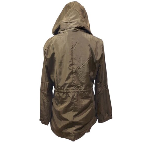 Zeagoo Tunic Anorak Windbreaker Jacket Hooded Olive Green Medium Zipper - Picture 2 of 4